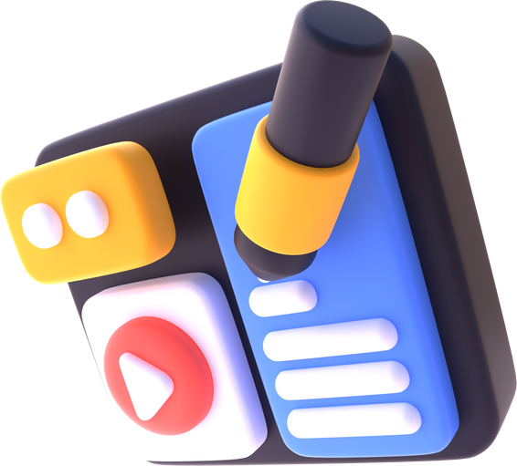 Content in 3d render for graphic asset web presentation or other