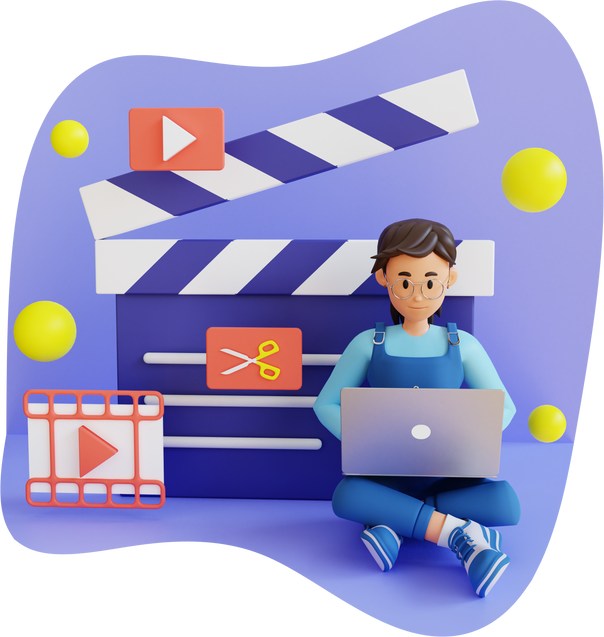 Female video editor
